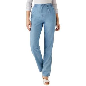 Damart - Damesbroek van puur katoen, chambray canvas, Chambray Blauw, 38