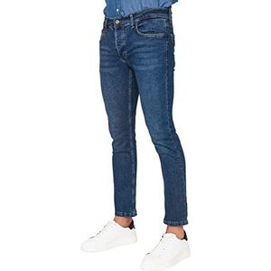 Trendyol Mannen normale taille skinny jeans, donker marine blauw, 32, Donker Navy Blauw, 42