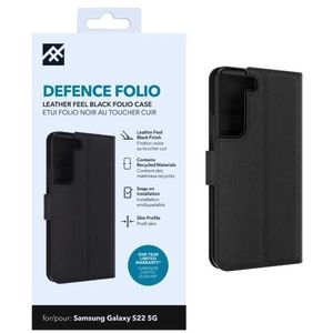 ZAGG iFrogz Defence Folio beschermhoes compatibel met Samsung Galaxy S22, duurzaam, klikbestendig, antislip, slank, gerecycled, zwart