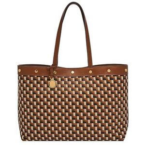 Fossil Dames Jessie Polyurethaan Oost West Tote, ZB11007249, Bruin, Large