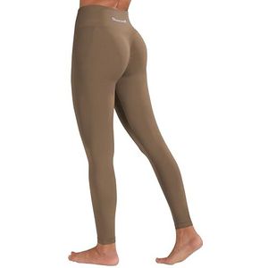 Sunzel Workout Leggings voor Vrouwen, Squat Proof Hoge Taille Yoga Broek 4-Way Stretch, Boterzacht, Cola Mokka, M