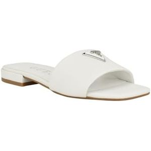 GUESS Dames getemde platte sandalen, wit, 6.5 UK, Wit, 39.5 EU