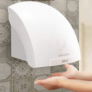 BAKAJI Elektrische handdoek, automatisch, hotel, handdroger voor aan de muur, badkamer met lichtbarrière (2000 watt)