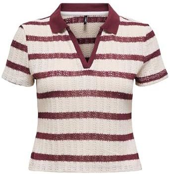 Only - ONLHALIA 15350290 - Shirt - Cloud Dancer/Ruby Wine