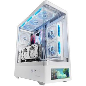 Mars Gaming MC-LCDPRO - ATX Gaming-behuizing - 7,2 inch IPS LCD-display - Gebogen Gehard Glas - Dubbele Kamerstructuur