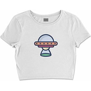 Bona Basics, Digitale print, basic T-shirt voor dames, 100% katoen, wit, casual, bovenstuk voor dames, maat: M, Wit