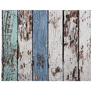 GLOREX 6 1330 008 - Dessinbehang, houten lamellen shabby turquoise/blauw, ca. 120 x 53 cm, om te knutselen en te decoreren