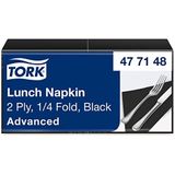 Tork Lunchservet Zwart, 1/4 gevouwen, 2-laags, 33 x 33 cm, 10 x 200 servetten, 477148