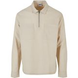 Urban Classics Herenoverhemd Cotton Linen Half Zip Shirt Softseagrass 5XL, Softseagrass, 5XL