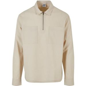 Urban Classics Heren Cotton Linen Half Zip Shirt, Linnen Half Zip Shirt voor mannen, verkrijgbaar in vele verschillende kleuren, maten S - 5XL, Softseagrass, XXL