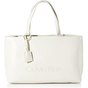 Calvin Klein Dames CK Set Shopper MD Tote, Dark Ecru