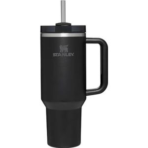 Stanley Quencher H2.0 FlowState Tumbler 1.2L - 11 Uur Koud - 48 Uur met ijs - Drinkfles met Rietje, Handvat en Deksel - Vaatwasmachinebestendig - Thermosbeker voor Koude dranken - Black Tonal