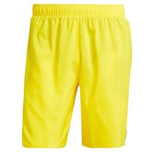 adidas Heren Solid CLX Classic-Length Swim Shorts, Yellow/Black, XL