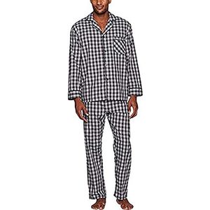 Hanes Herenpyjamaset geweven plain-weave pyjamaset voor heren, grijs, 4XL