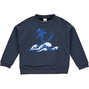 Fred's World by Green Cotton Boy's Shark Sweatshirt Pullover Sweater, Night Blue, 128, nachtblauw, 128 cm