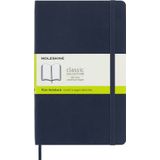 Moleskine Classic Plain Paper Notebook, Soft Cover and Elastic Closure Journal, Color Sapphire Blue, Size Large 13 x 21 A5, 192 Pages