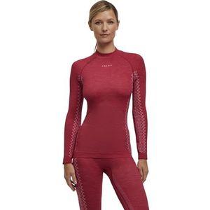 FALKE Dames Top van onderlaag Wool-Tech Round Neck W L/s Sh wol functioneel materiaal sneldrogend 1 stuk, Rood Red 8644 Trend, S