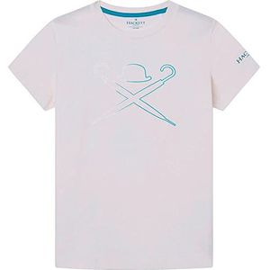Hackett London T-shirt met logo voor jongens, Kleur: wit, 15 jaar
