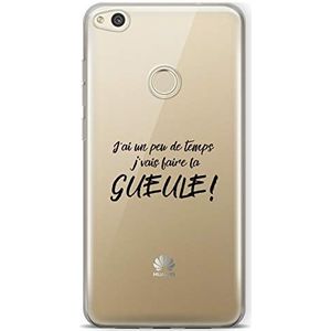 Zokko Beschermhoes voor Huawei P8 Lite 2017, J'Ai Un Peu de Temps Je Vais Faire la Gueule – zacht, transparant, zwarte inkt