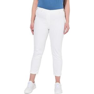 Ulla Popken Dames grote maten grote maten plus size 7/8-jeggings Sienna, elastische band, smalle pijpen 839959, wit, denim, 42W / 32L