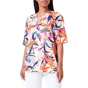 Gerry Weber Dames 160040-31516 blouse, ecru/wit/rood/oranje print, 36, ecru/wit/rood/oranje print, 36
