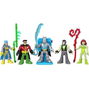 ​Fisher-Price Imaginext DC Super Friends Batman Gevechtsset, set van 5 figuren met lichtjes en accessoires, voor kinderen vanaf 3 jaar, HGX97