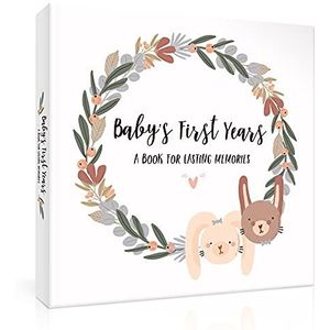Mooi babygeheugenboek voor moderne gezinnen - Eerste 5 jaar genderneutraal dagboek registreert alle mijlpalen van je babymeisje of jongen - plakboek/aandenkenalbum om foto's en kostbare herinneringen