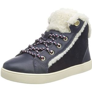 Geox J Kathe Girl C Sneaker, Navy/Milk, 37 EU