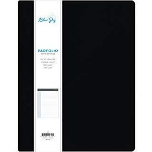 Blue Sky Professionele Padfolio, 9,5 ""x 12"", zwart leerachtig getextureerde hoes, papier notitieblok inbegrepen