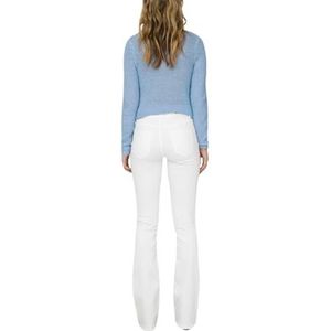 ONLY Dames flared fit jeans uitlopende middelhoge taille jeans, wit, (XL) W x 32L