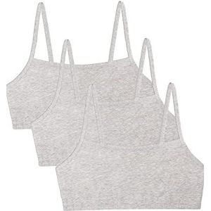Fruit of The Loom Dames spaghetti band katoen pull over 3 pack sport beha, Grijs/Grijs/Grijs, 38