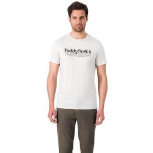 Teddy Smith T- Lester MC T-shirt voor heren, wit, ivoorkleurig, China, XS