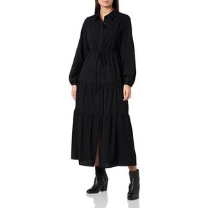 LEOMIA Dames maxi-jurk van katoen 21626498-LE02, zwart, M, zwart, M