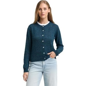 TOM TAILOR Denim Cardigan gebreide jas voor dames, 38825 - Dark Sea Petrol Melange, XL