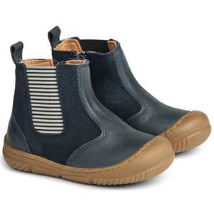 Wheat Unisex kinderschoenen looplaarzen Rana Chelsea-look baby 60% leer, 40% suède ademende loopschoen, Marineblauw (1432), 21 EU