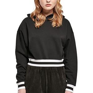 Urban Classics Dames Short College Hoody Sweatshirt, Zwart, XS, zwart, XS