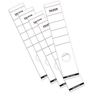 Origineel Falken 10 stuks Ordner rugetiket. Made in Germany. Etiketten 60 x 290 mm zelfklevend voor 8 cm breed map wit