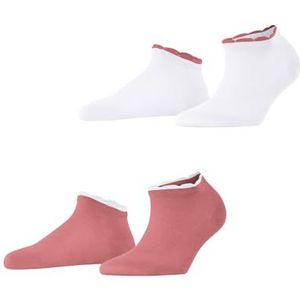 ESPRIT Dames Korte sokken Romantic 2-Pack W SN Viscose Dun eenkleurig Multipack 2 Paar, Veelkleurig (White Pink 0020), 35-38