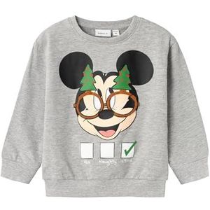 NAME IT Boy Sweatshirt Micky Mouse Kerstmis, gemengd grijs, 98