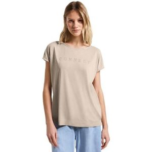 Street One - Dames Silk-Look Shirt - Beige - Zijdezachte Modalmix