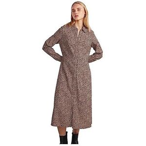 Bestseller A/S Dames Pcnova Ls Midi Dress Noos Bc jurk, Silver Mink/Aop: leo, S