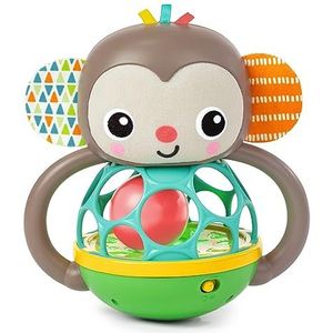 Bright Starts Grab & Giggle Monkey Light-Up muzikaal rammelaarspeelgoed met Easy-Grasp Oball, leeftijd 6 maanden +, uniseks