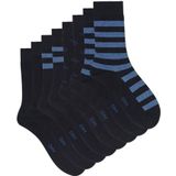 Dim - Gestreepte Herensokken - Navy Blauw - 4 Stuks