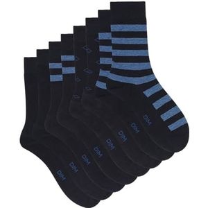Dim - Gestreepte Herensokken - Navy Blauw - 4 Stuks