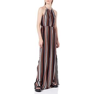 TOM TAILOR Denim Dames Maxi-jurk met all-over print 1033462, 30543 - Black Multicolor Stripe, M