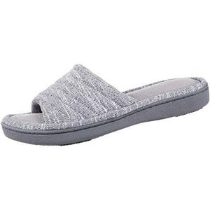isotoner Andrea Slipper met open teen voor dames, met vochtafvoerend effect, voor comfort en ondersteuning van de voetboog, As, 7.5-8