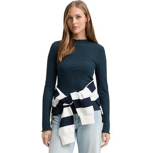 TOM TAILOR - T-shirt - Dark Sea Petrol - 38822 - Dames - Lange Mouwen