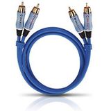 OEHLBACH BEAT - Stereo Audiokabel - RCA-kabel set voor CD-speler & versterker (effectieve afscherming & OFC-koper) - blauw - 5m