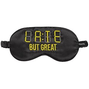 Fisura - Slaapmasker ""late but great"". Zacht slaapmasker. Origineel zwart oogmasker. Ultrafijn slaapmasker met elastische band. 20 centimeters x 10 centimeters