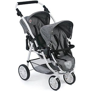 Bayer Chic 2000 - Tweeling Poppenwagen vario Jeans Grey